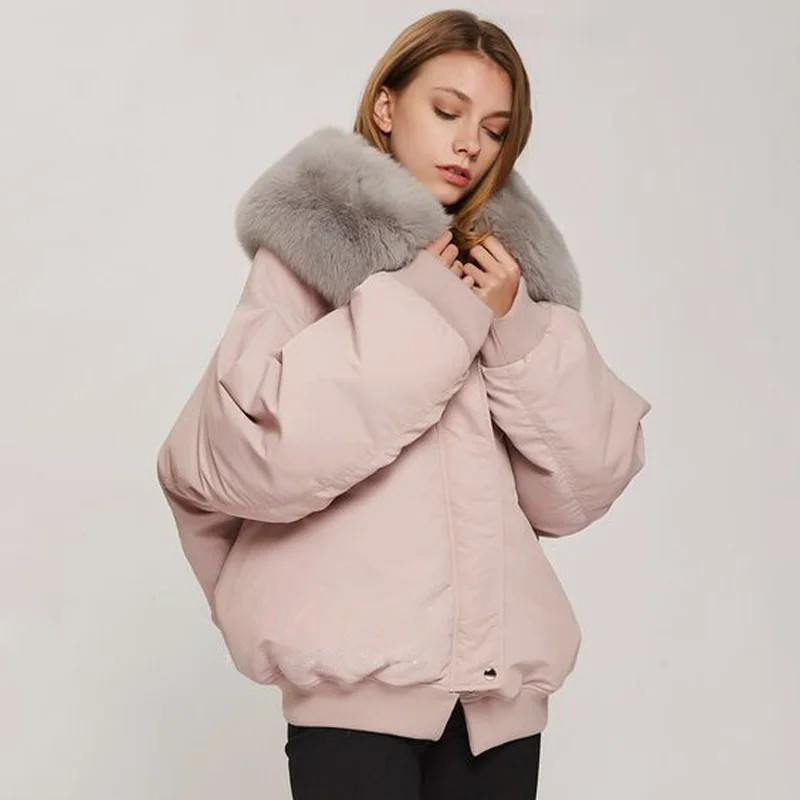 Большой Настоящее натуральный мех 2018 зимняя куртка Для женщин теплые женские