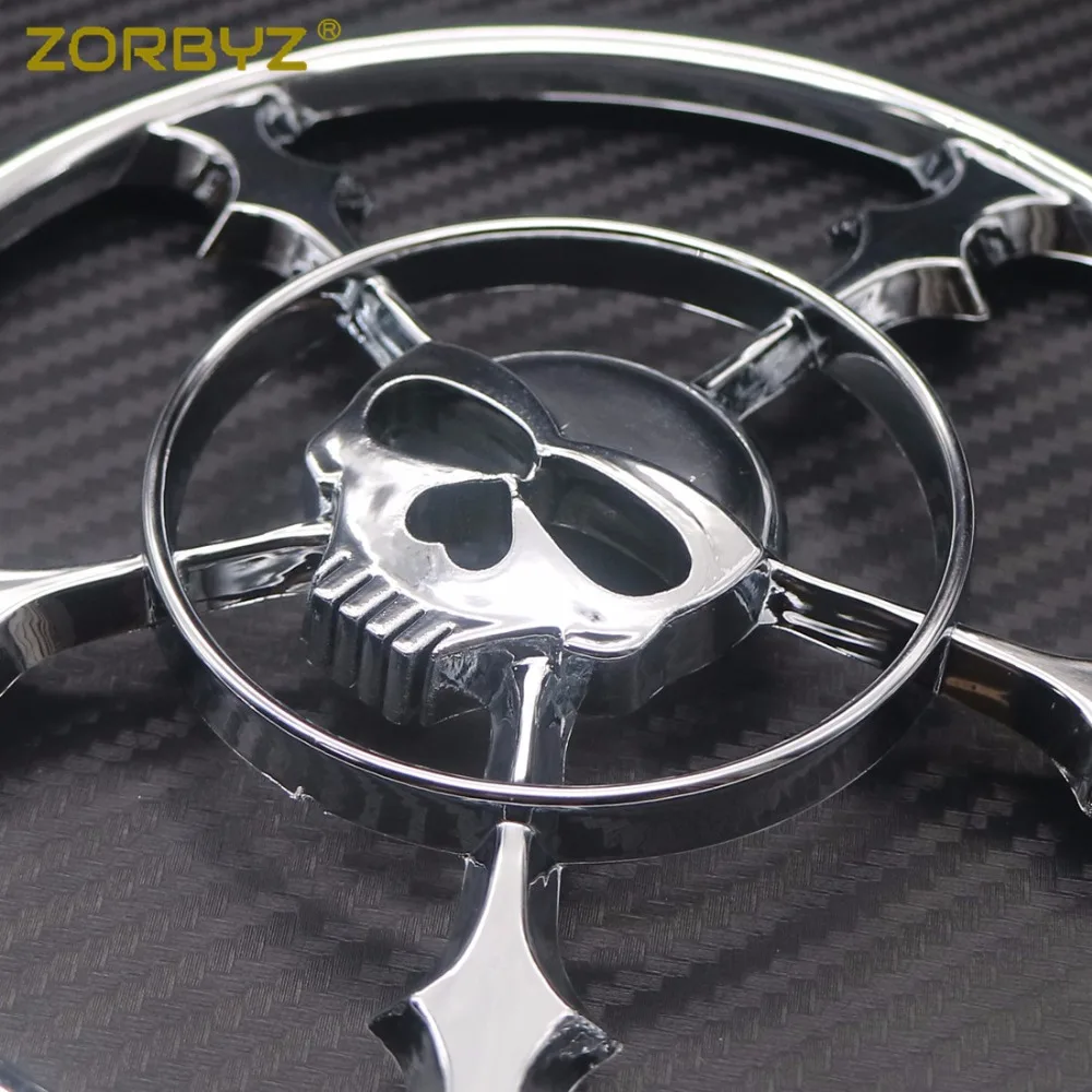 ZORBYZ хромированный динамик в форме черепа для мотоцикла накладка на гриль Harley Touring