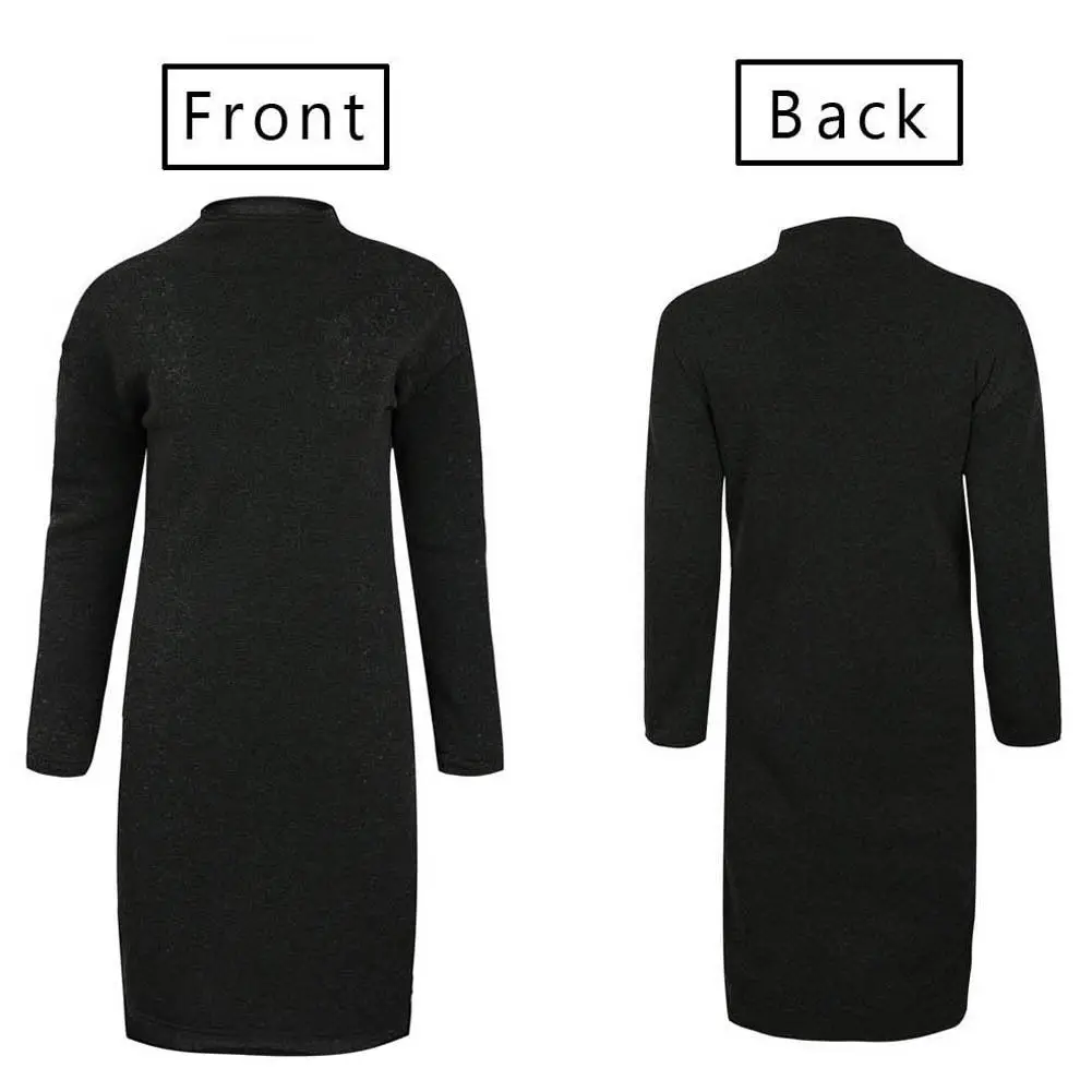 Женское осеннее платье с высоким воротником 5 цветов свитер длинным рукавом