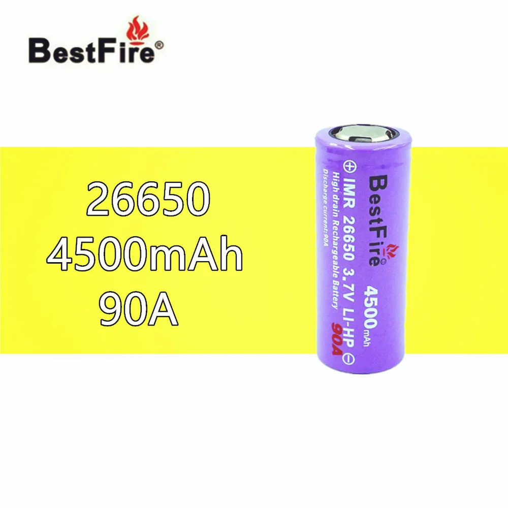 1 шт. Bestfire 26650 IMR 4500 мАч 90ALi-ion перезаряжаемая батарея 3 7 в литиевая для электронной