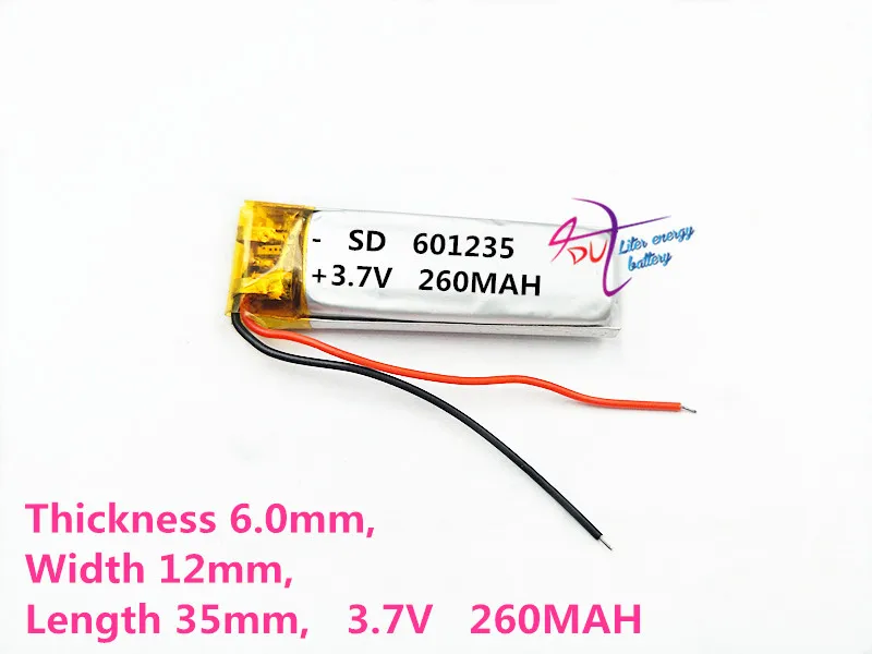 Лучшая батарея бренда 3 7 V литий полимерная 601235 061235 mAh MP3/260 Bluetooth монитор|polymer