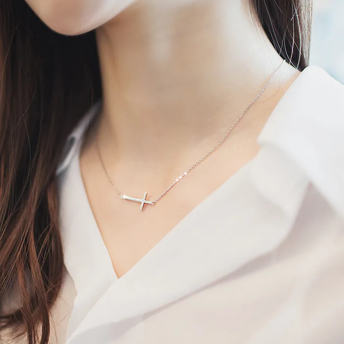Женское длинное ожерелье из серебра 925 пробы с крестом|pendant bulb|pendant switchjewelry with chinese