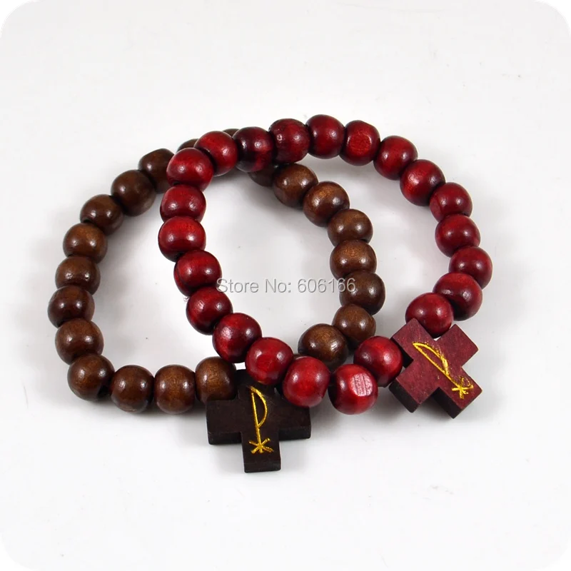 Деревянные бусины с подвеской деревянные из лабарума крест Хиро римские