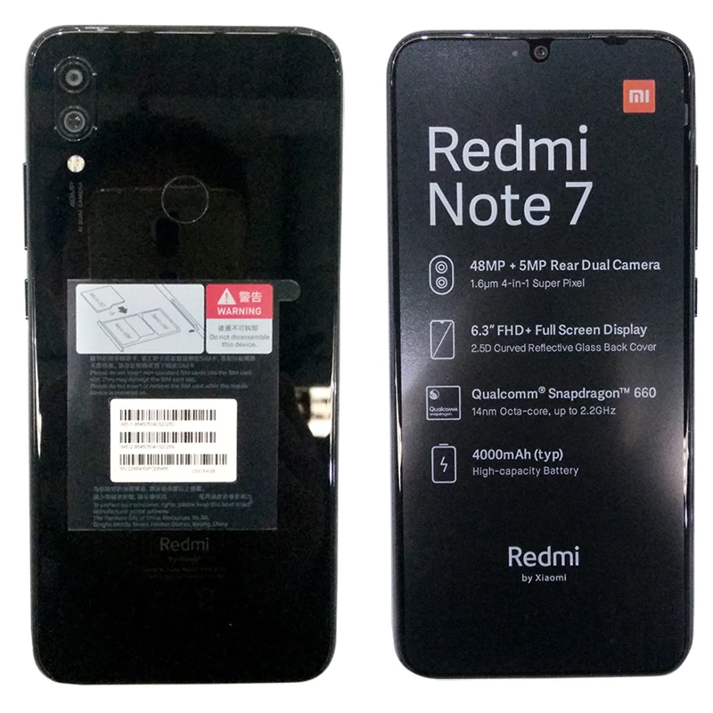 Мобильный телефон Xiaomi Redmi Note 7 4 Гб 128 ГБ Восьмиядерный процессор Snapdragon 660 4000 мАч 6 3