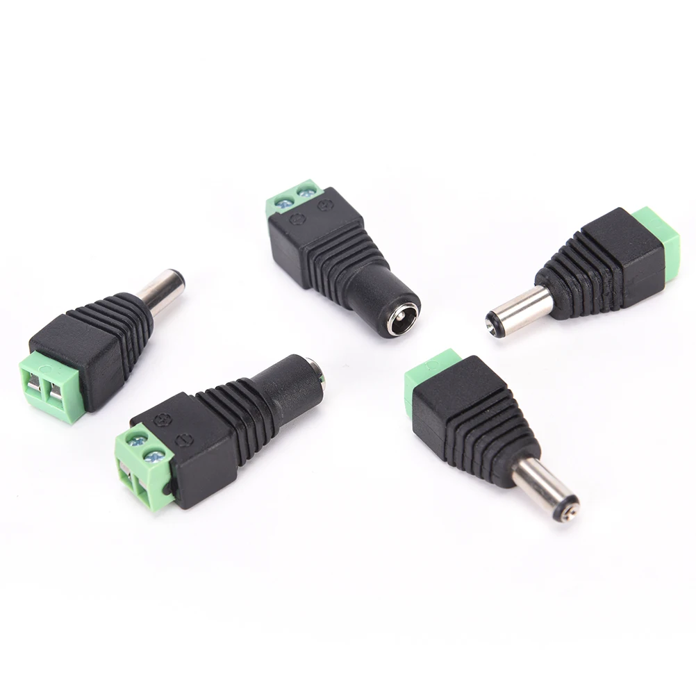 2 Pcs 2.1*5.5mm CCTV LED Strip Light DC Power Female Plug Jack Adapter Connector Plug|dc power jack plug|dc connectorpower connector |