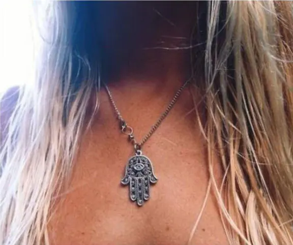 20 шт./лот Lucky Hamsa подвеска в форме руки ожерелье для женщин посеребренное Hasma Fatima