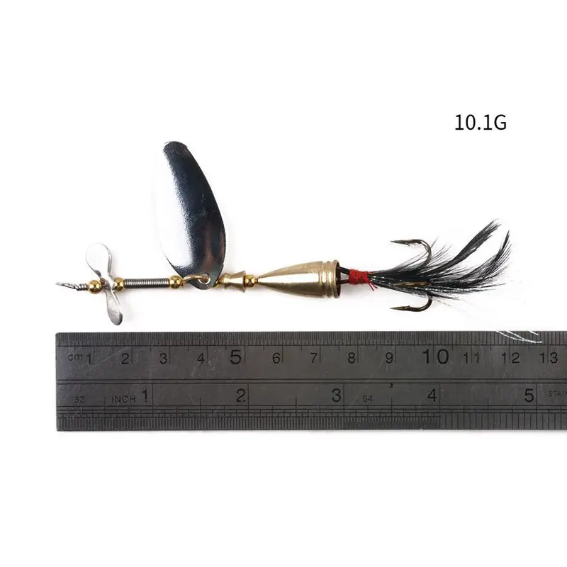 5 Pcs/lot Metal Spinner Fishing Bait Spoon Fishing lure Retail Box Catfish Bass Lures 360 Rotation