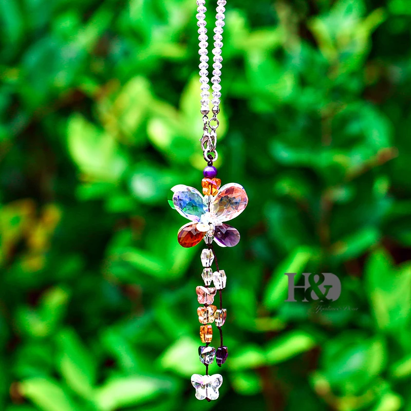 H & D кристаллы украшения люстра Висячие призмы фэншуй Suncatcher Радужная подвеска Maker