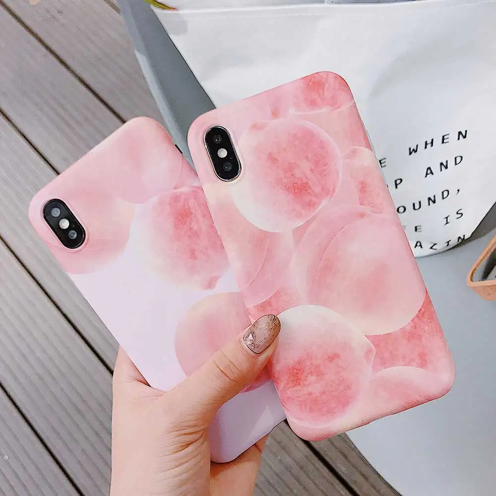 Boucho мультфильм плоды персика чехол для iPhone X XR XS Max 8 плюс 7 plus 6 S модные чехлы |