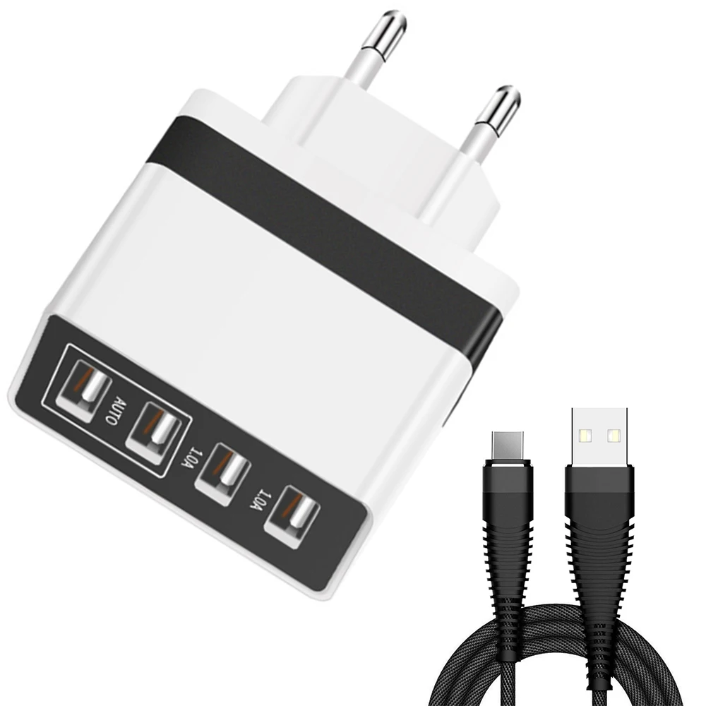 4 порта USB зарядное устройство мобильный телефон Быстрая зарядка настенное для