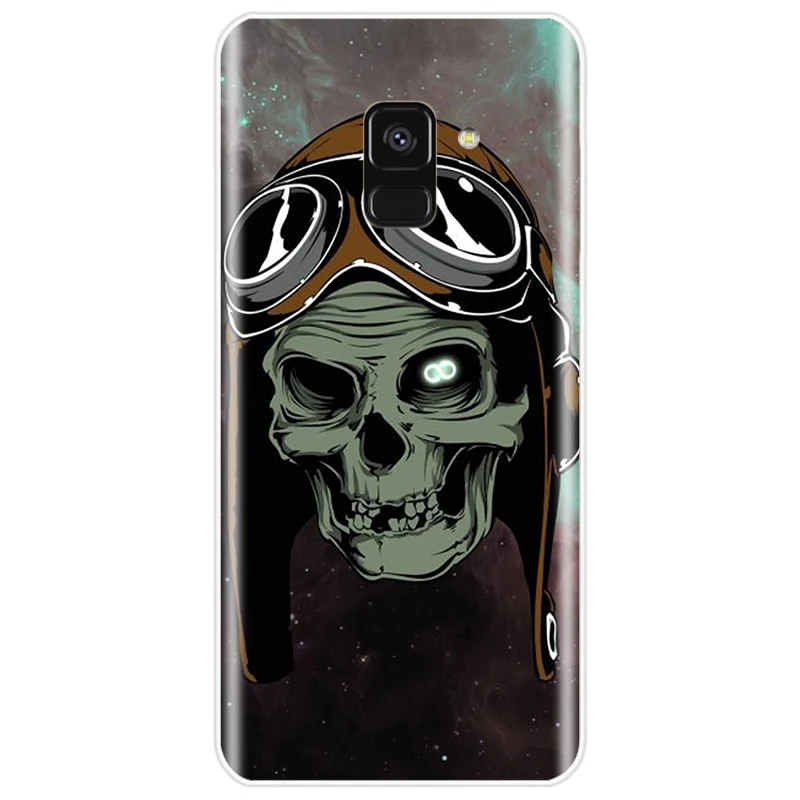 For Samsung Galaxy A5 A7 A8 2015 A3 2016 2017 A9 2018 Retro Style Flower Skull Soft Silicone Phone Case | Мобильные телефоны и