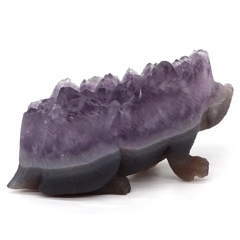 6.3&quot Hedgehog Statue Natural Agate Geode Amethyst Cluster Crystal Carved Crafts | Декор для дома