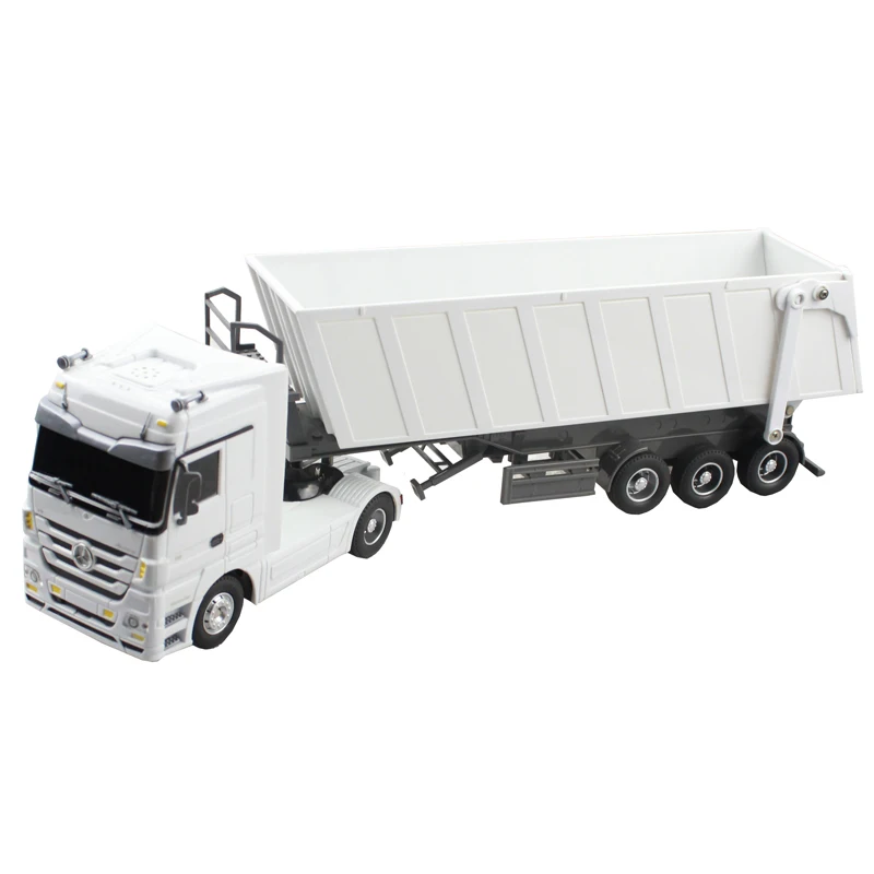 white dumper Радиоуправляемый грузовик, 1:32 самосвал, 10 колес, наклонная тележка, радио управление, наконечник, грузовик, автоподъемник, инженерный контейнер, транспортное средство, электронная игрушка для хобби - Цвет: white dumper