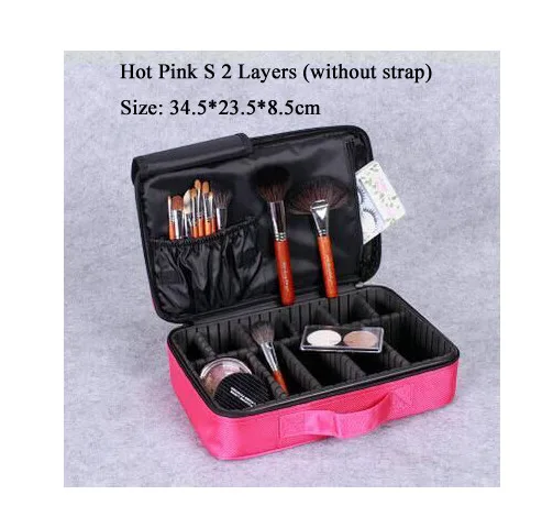 Pink 2 Layers Органайзер для макияжа Профессиональный макияж коробка художника большие сумки милый корейский чемодан кейс для косметики макияж кисти хранилище инструментов - Цвет: Pink 2 Layers