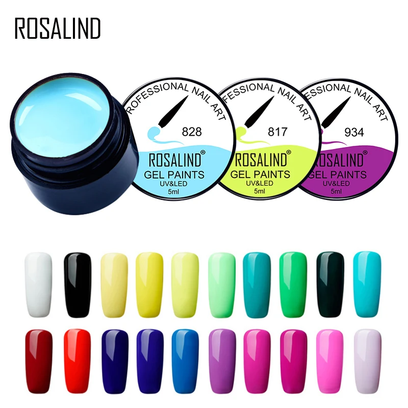 

ROSALIND 5ml 142 Pure Colors HOT Gel Lacquer UV Gel Manicure DIY Nail Art Tips Gel Polish Design Nail Painting Color Gel Varnish
