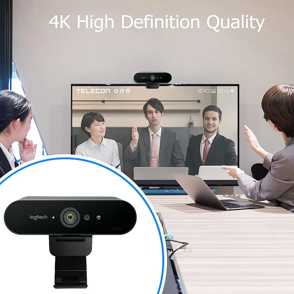 Веб-камера logitech BRIO C1000e 4K HD 1080P для потоковой записи видеоконференций для Windows/Mac OS/хромированной ОС