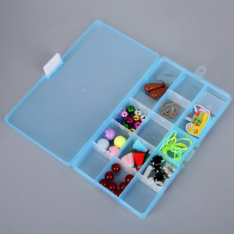 Пластиковый Регулируемый Прозрачный чехол для хранения колец и сережек 15 ячеек |