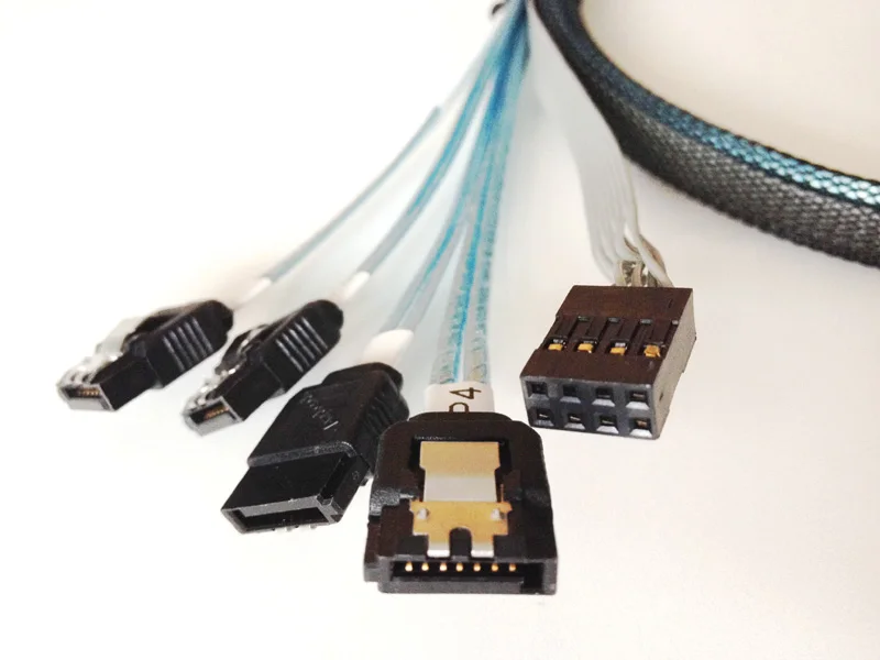 Передний кабель внутренний мини SAS SFF 8643 до 4 SATA вентилятор 4pin мощность хост цель 85
