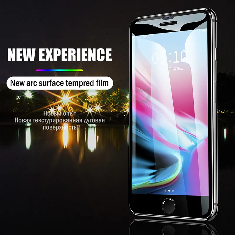 OICGOO 6D закаленное стекло с закругленными краями для iPhone 6 6s 7 8 Plus X 10 Защитная пленка