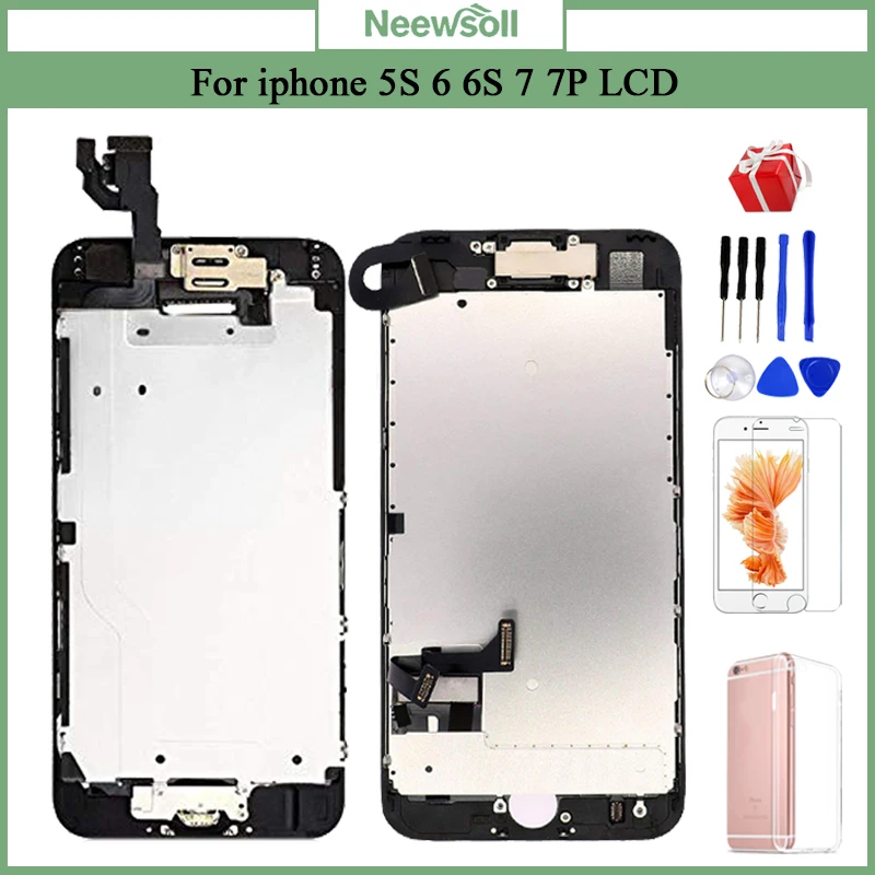 Полный ЖК дисплей полный Дисплей в сборе или экран для iPhone 6S 7 7P iphone 6 с кнопкой
