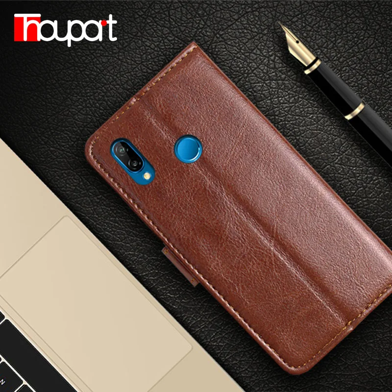 Thouport Кожаный чехол на Huawei P20 Lite Cover Photo Frame Ретро Wallet Book Style Флип для P20Lite силиконовый