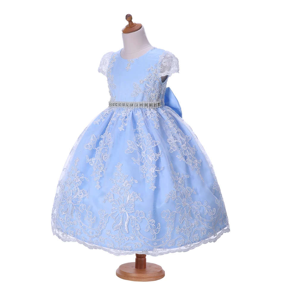 Cutestyles 2019 модные синие вечерние платье для девочек цветок кружево элегантный