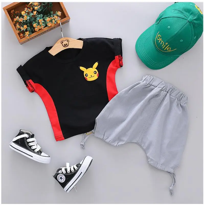 Летние комплекты одежды для маленьких мальчиков детские костюмы Спортивная