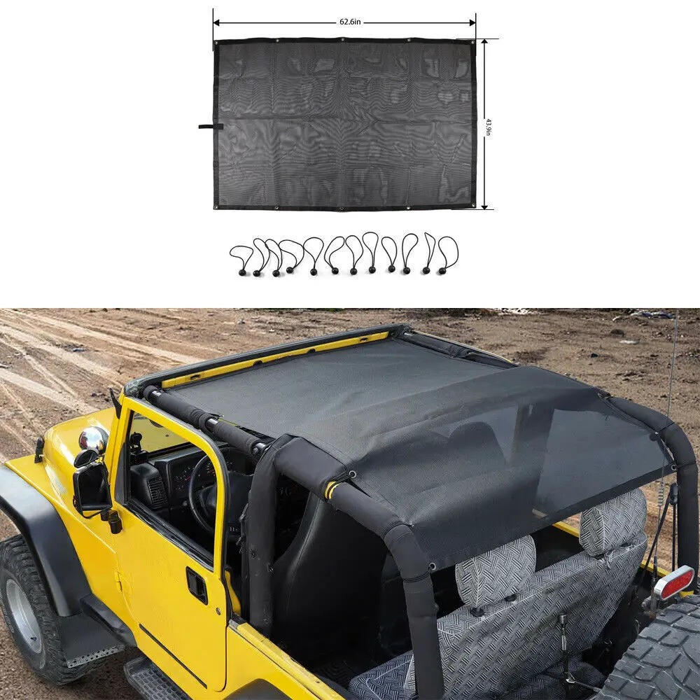 1997-2006 for Jeep Wrangler TJ Mesh Shade Top Sunshade UV Protection Accessory