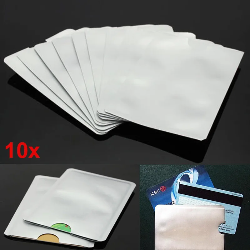 10 шт. защита кредитной карты безопасные рукава RFID Блокировка ID держатель фольги щит WML99