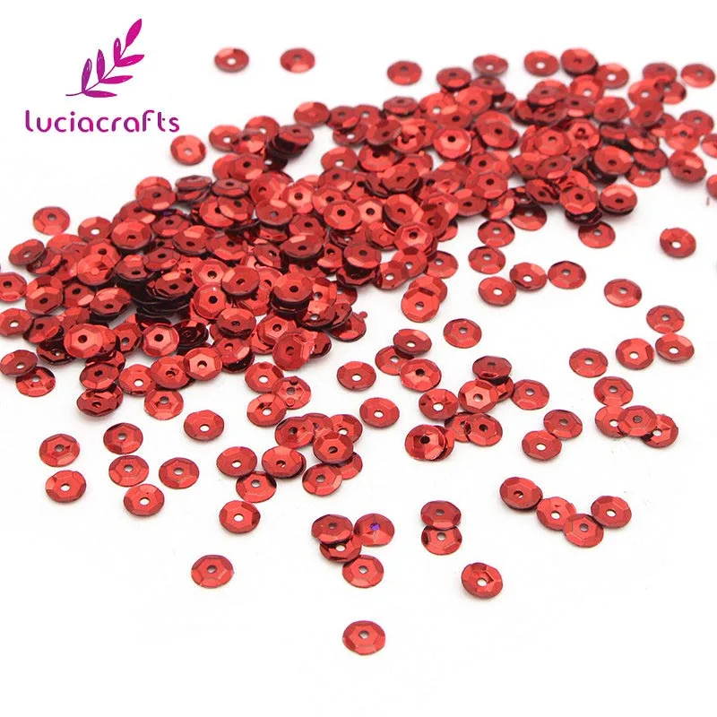 Red 20g Lucia crafts 5 мм 20 г/лот хлопья Радужная чашка с блестками плоские свободные блестки для шитья одежды платье DIY украшения D0802 - Цвет: Red 20g