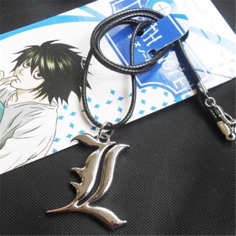 Ожерелье с буквой аниме Death Note кулон из металлического сплава L Lawliet Kira