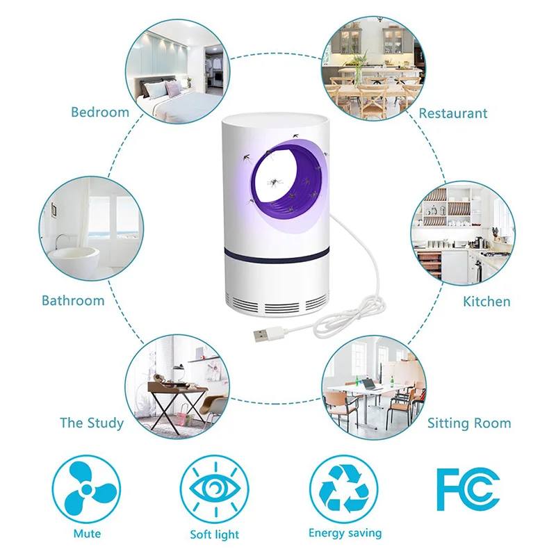 Светодиодный инсектицидная лампа УФ ночной Светильник USB устройство для