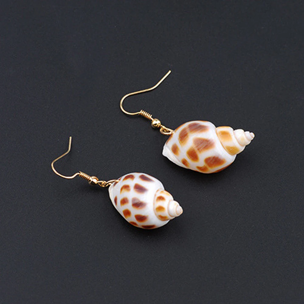 Earring 2 Лот Морская звезда морские серьги «Улитка» ожерелье браслет костюм жемчужная раковина двойной сотуар Шарм Раковины ракушка Серьги капли ювелирные наборы - Окраска металла: Earring 2