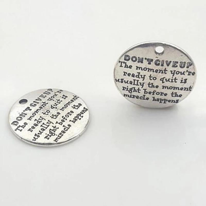 5 шт. Лидер продаж высокое качество античное серебро Шарм Письмо не дает момент