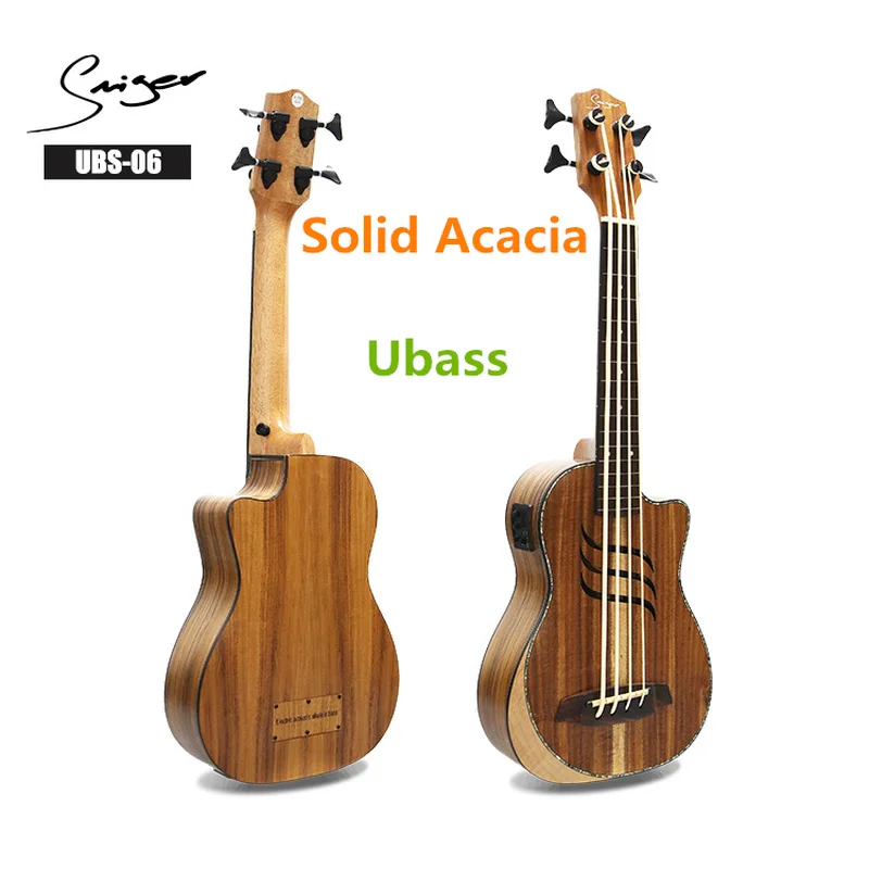 Электрическая твердая Акация укулеле бас Fretless 30 дюймов гитара 4 струны мини УКУ