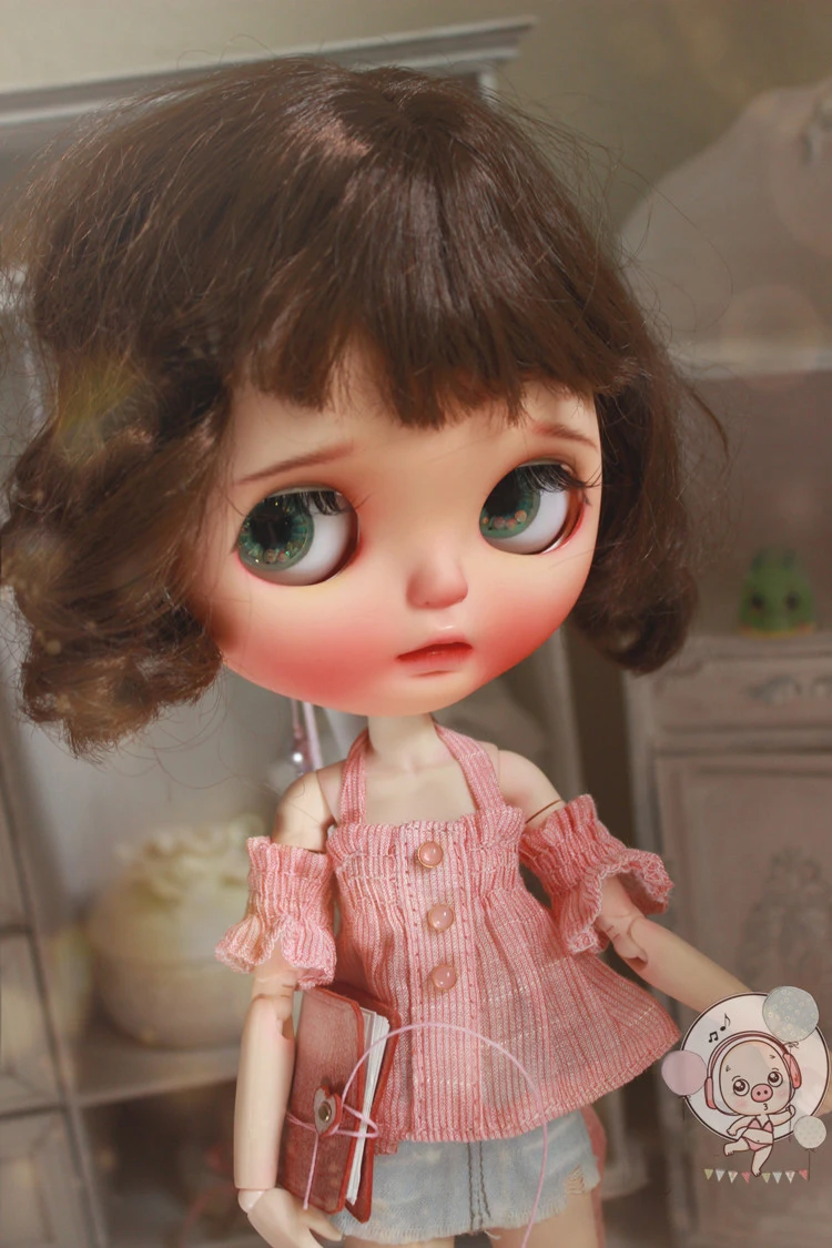 1 шт леди куклы одежда без бретелек розовая рубашка с открытыми плечами Топы