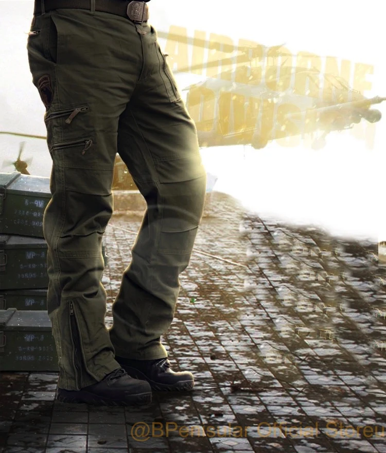 Тактические брюки 101 Airborne повседневные брюки хаки Пейнтбол плюс размер хлопок карманы военные армейские камуфляжные брюки карго для мужчин