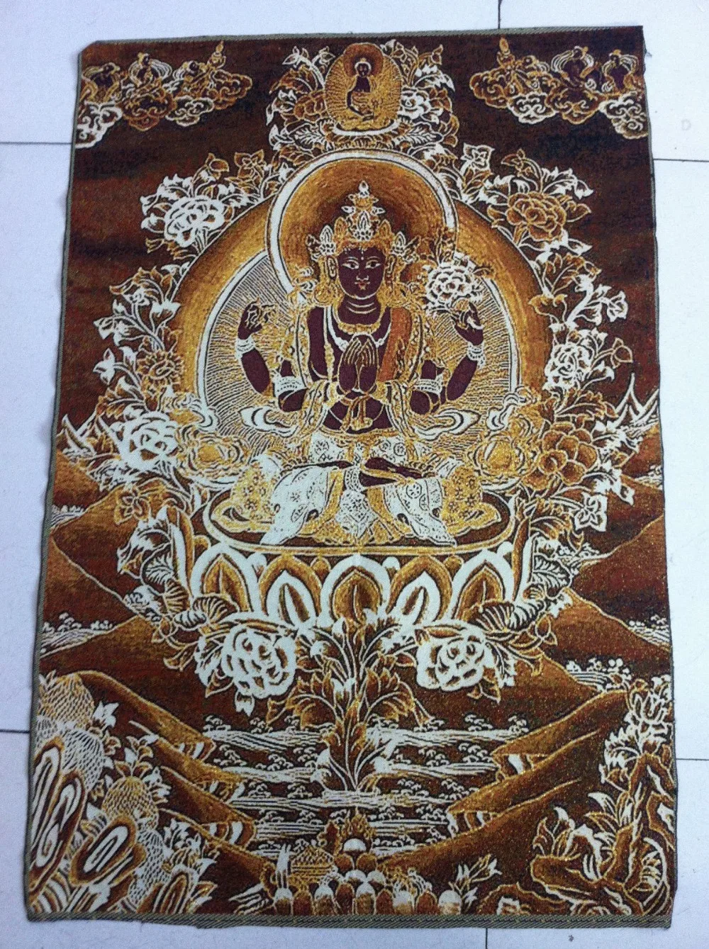 

Золотой свет, Тибет и Непале kuan Yin thangka exorcism мир и богатство