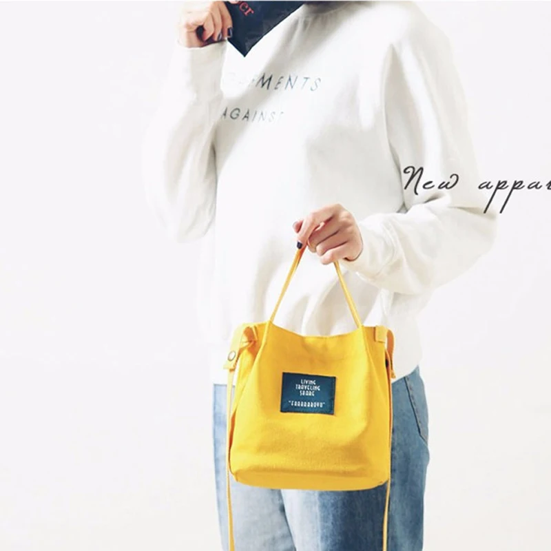 2018 Сумки холста с вышивкой буквы на плечо Корейские небольшие простые пляжные