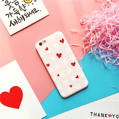 original design of the South Korean pink girl IMD scrub full protection soft shell for iphone 6s 6 plus 7 7plus case cover |