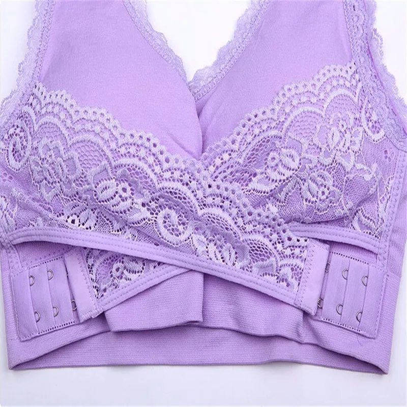 Для женщин Push-Up Bra Lace Bralette бесшовные спинки сексуальный бюстгальтер с застежкой