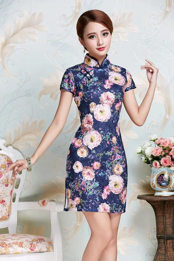 Традиционное китайское платье Qipao из смеси хлопка Shanghai Story 2019 восточные платья в