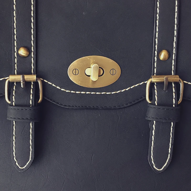 Винтажный женский рюкзак высококачественные черные рюкзаки из искусственной