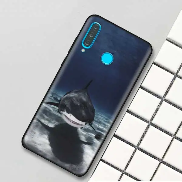 02 Черный силиконовый чехол для huawei P30 P20 P10 mate 20 10 Lite Pro Nova 4 4E 3E P Smart Plus в виде ракушки Океанский КИТ акулы - Цвет: 02