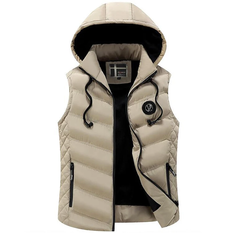 

coat men vest warm jacket casual autumn winter thick vest men's fashion removable cap vests male out coats vest men clothes ropa