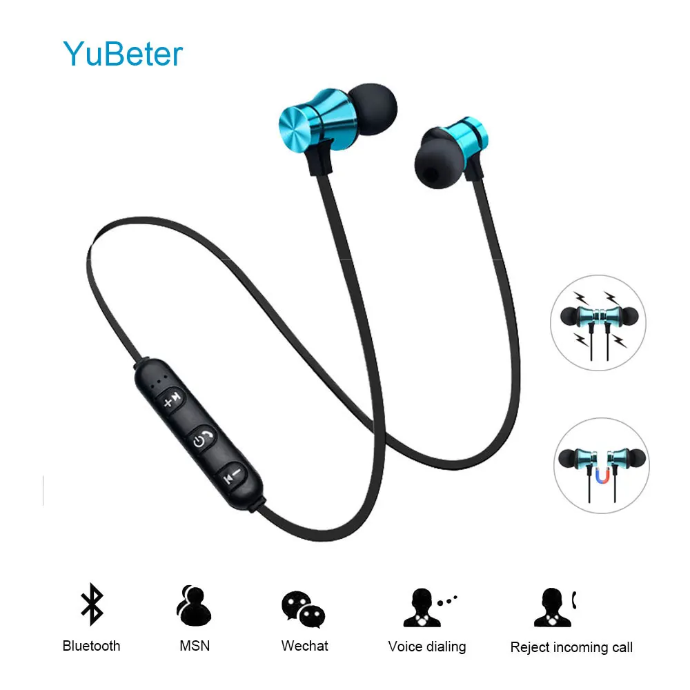 Беспроводные наушники YuBeter с Bluetooth спортивные шейным ремешком беспроводные
