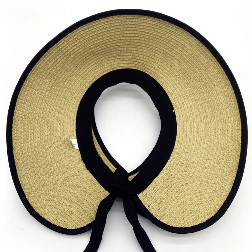 

dropshipping hot sale Summer Bowknot Retractable Visor Female Empty Top Hat UV Sun Hat Woman Beach Hat Headwear