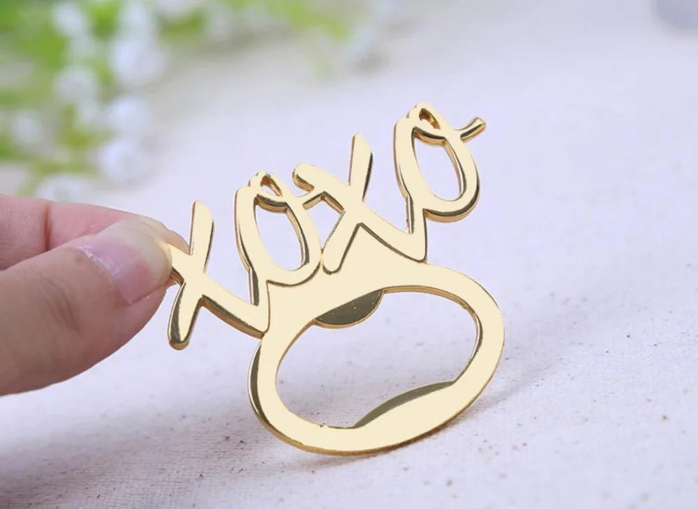 Новейшая мода новинка легированный металл золотой XOXO открывалка для пивных