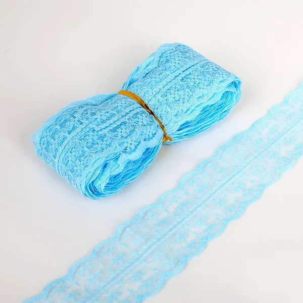 Light Blue 5 ярдов/партия, кружевная лента, 20 мм, сделай сам, вышитая сетка, кружевная отделка для свадебного украшения, подарочная упаковка, сделай сам, швейная юбка, аксессуары - Цвет: Light Blue