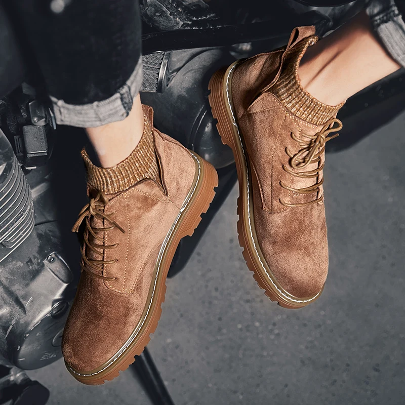 Retro Hiking Shoes Non Slip Outdoor Breathable Sport Shoes Hiking Shoes High Top Sneakers For Men